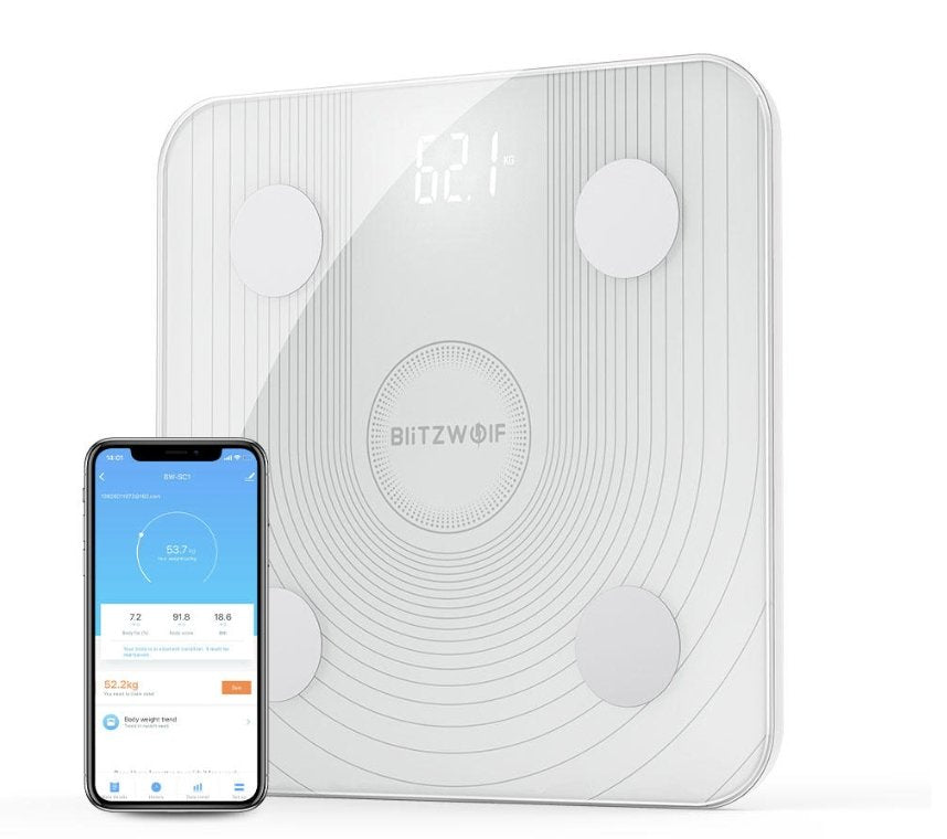 BlitzWolf® Digital Connected Scale with APP Weight Body Fat Control Data Analysis Body Metrics