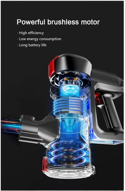Dibea™ Cordless Vacuum Cleaner Built in Home Vacumm Portable Suction 17000Pa 250W Brushless Motor - Bootiq
