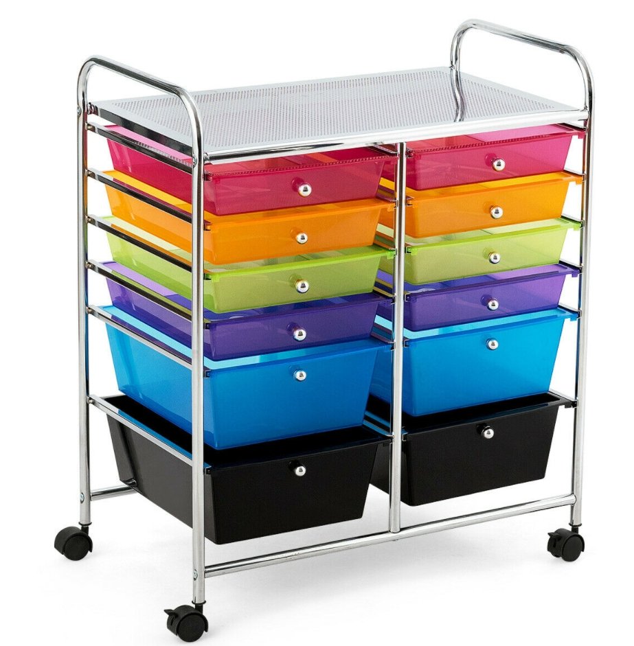 ModernLife™ Rolling Cart With Drawers 12 Storage Studio Organizer - Bootiq