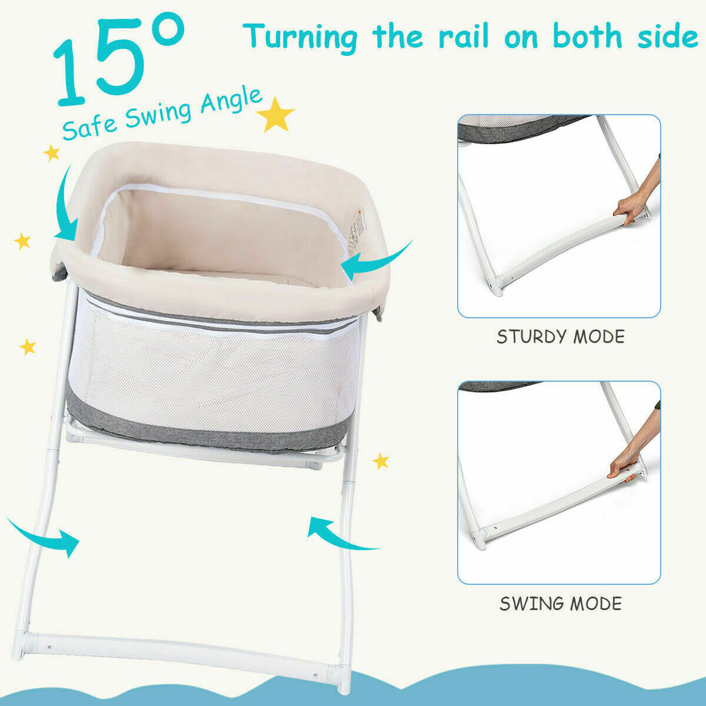 Babyjoy™ Foldaway Baby Bassinet and Rocking Crib and Portable with Carry Bag