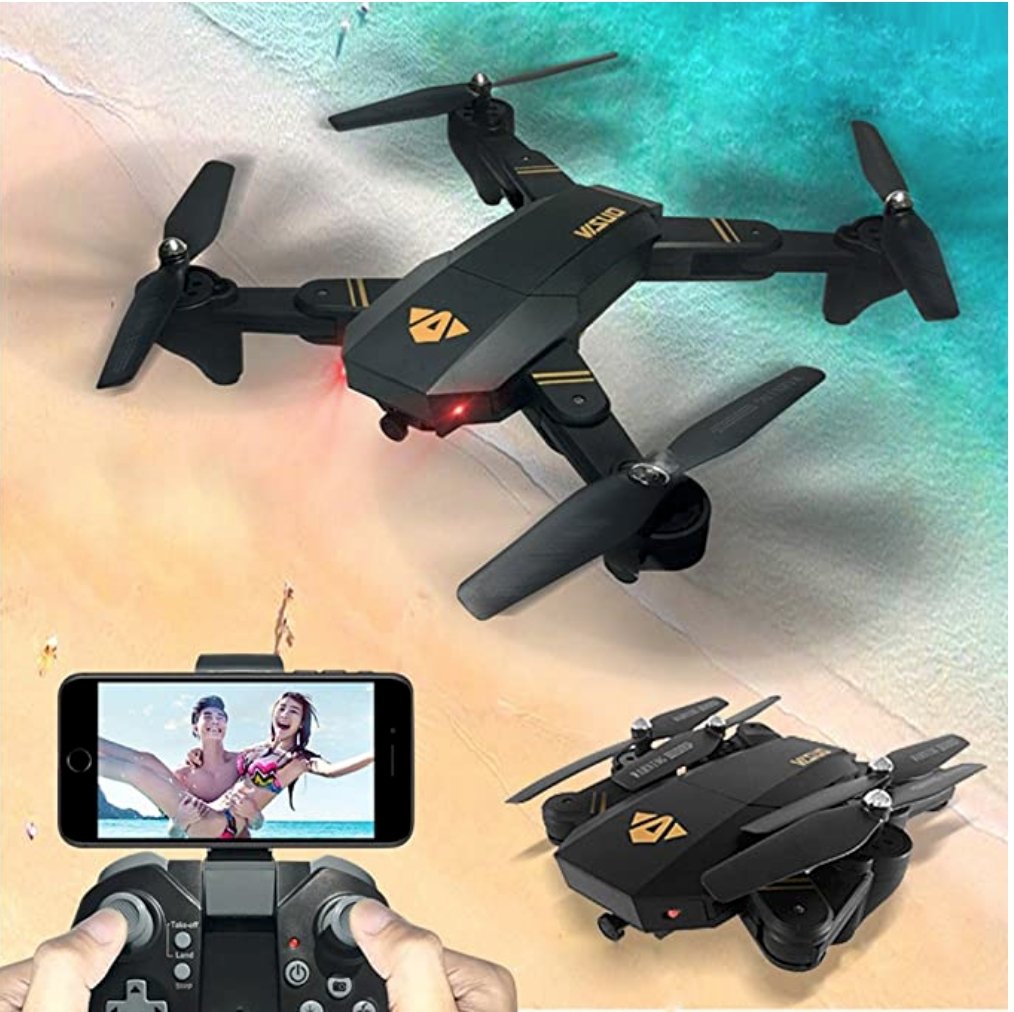 Visuo™ Dron with Camera HD Quadcopter Easy Fly Foldable Arms