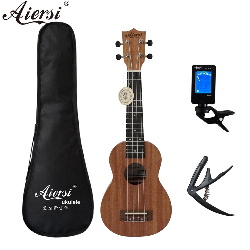 Aiersi™ Ukulele Soprano Ukelele 21 inch Mahogany Gecko Musical Instrument Guitar