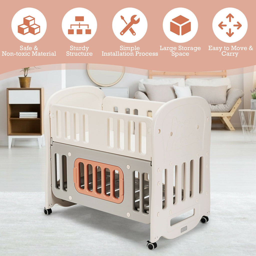 Babyjoy™ 6-in-1 Baby Bed Crib Multi-Functional Convertible Toddler Playard with Mattress - Bootiq