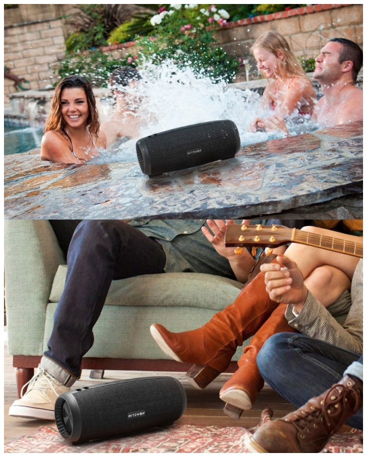 Blitzwolf™ Bluetooth 5.0 Stereo Speaker Waterproof for Outdoor/Indoor Dual TWS with TF Card U Disk and Mic - Bootiq