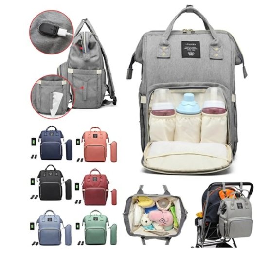 Bootiq™ Waterproof Diaper Bag Backpack Nappy Diapers Bags Tote Mummy Travel