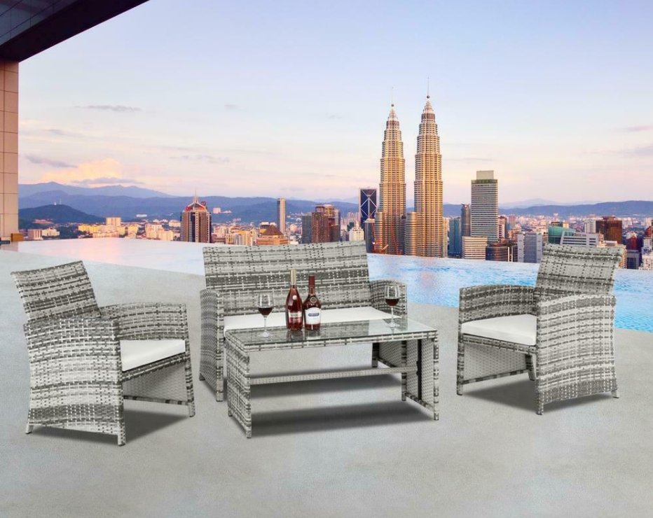 CalmLife™ Wicker Patio Furniture Outdoor Rattan Set Sofa Table