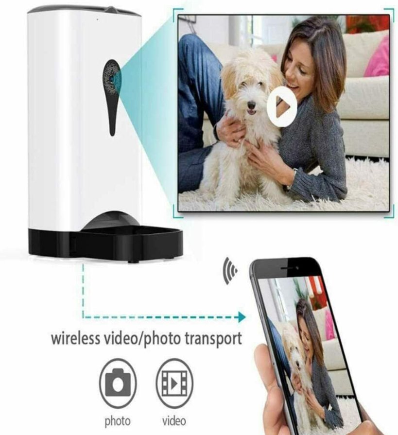 CleanPet™ Automatic Pet Feeder Cat Dog Food Dispenser WiFi Remote Food Rechargeable with Video - Bootiq