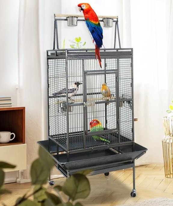 CleanPet™ Large Bird Cage Aviary Parrot With Open PlayTop Cockatiel Macaw Conure Finch - Bootiq