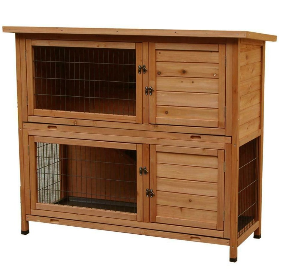 CleanPet™ Rabbit Hutch Wooden Bunny Cage Chicken Animal House Backyard - Bootiq