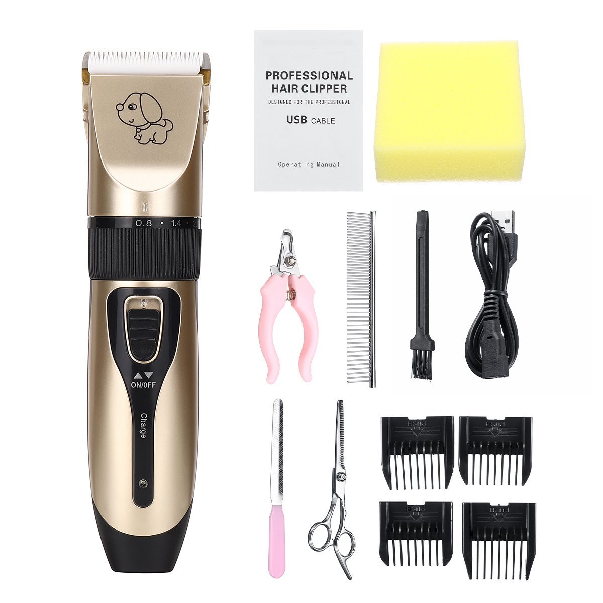 CleanPet™ Silent Dog Clippers Cordless Grooming Kit Rechargeable for Dogs Cats