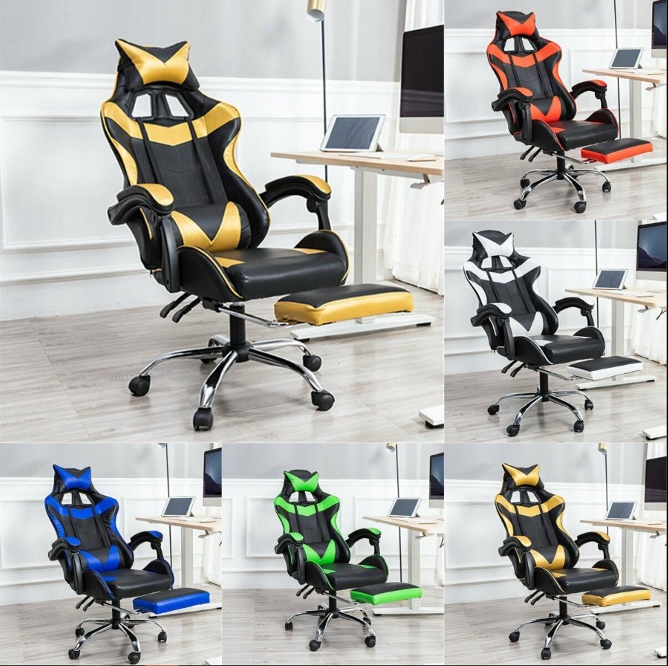 GameQ™ Reclining Gaming Chair Video Gamer Chair Footrest Ergonomic - Bootiq