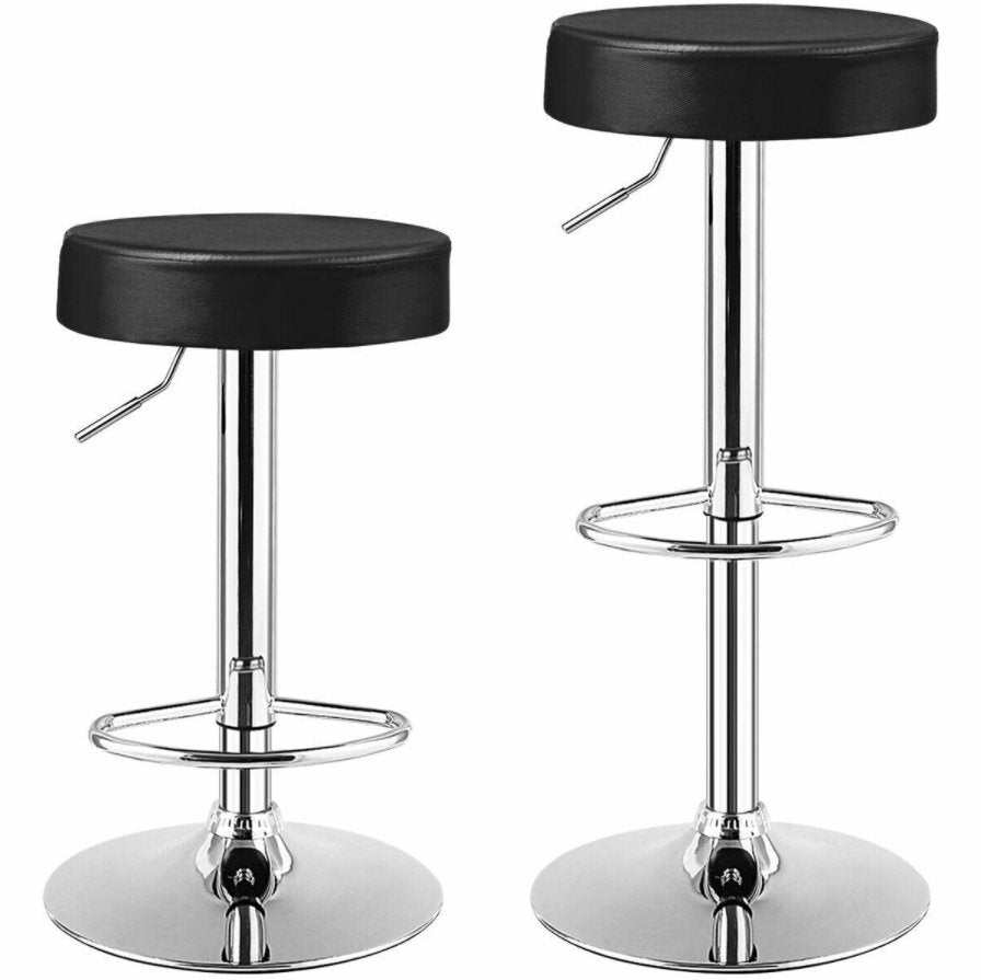 GyDesign™ Modern Bar Stool for Kitchen Bar Adjustable Leather Seat Chrome and Hydraulic - Bootiq