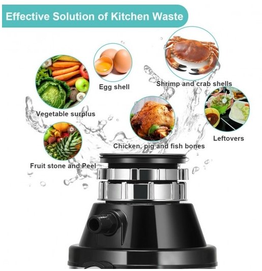 KitLife™ Home Garbage Disposal Food Waste Disposal 1 HP - Bootiq