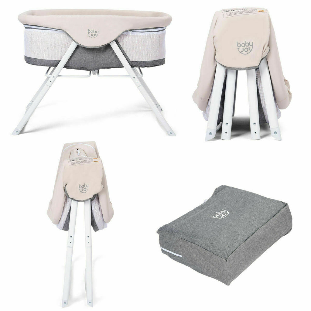 Babyjoy™ Foldaway Baby Bassinet and Rocking Crib and Portable with Carry Bag