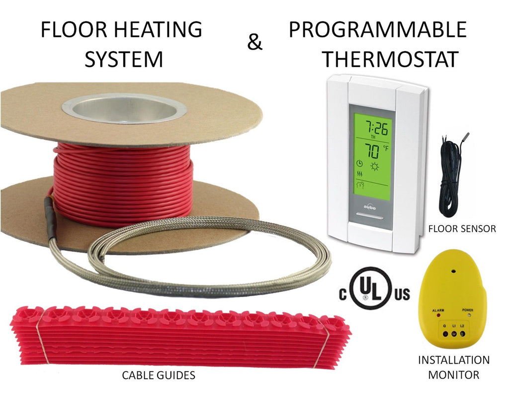 WarmingSystems ™ Heated Tile Floor Electric Tile Radiant Warm Heat Kit - Bootiq
